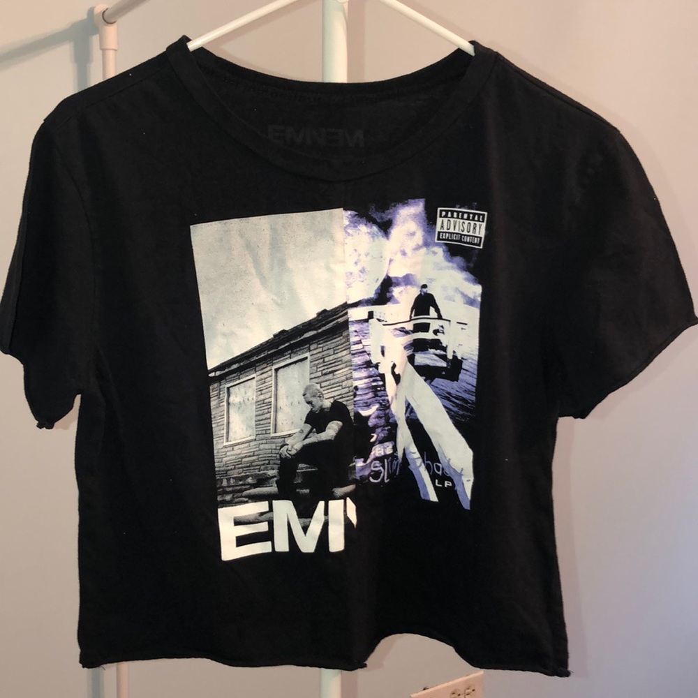 black eminem crop top